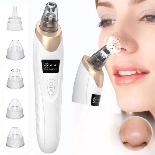 GlowLift pore vacuum device with LCD display and rose gold accents